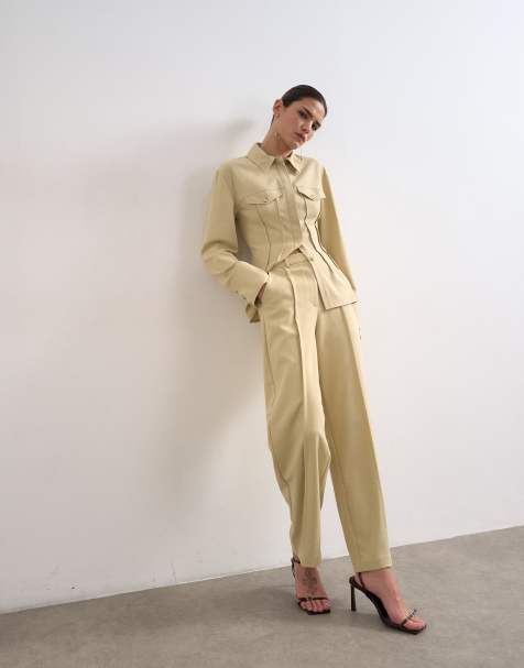 Topshop - Pantalon d'ensemble large et souple - Sauge - view 1