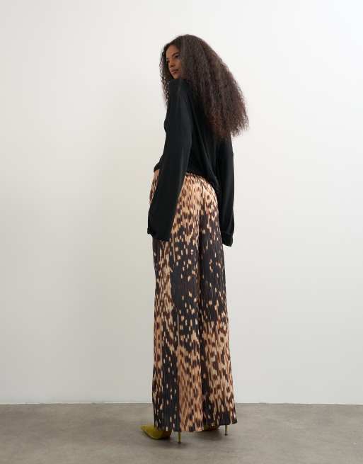 Topshop pantalon droit effet satiné à imprimé porc-épic, 2 de 5