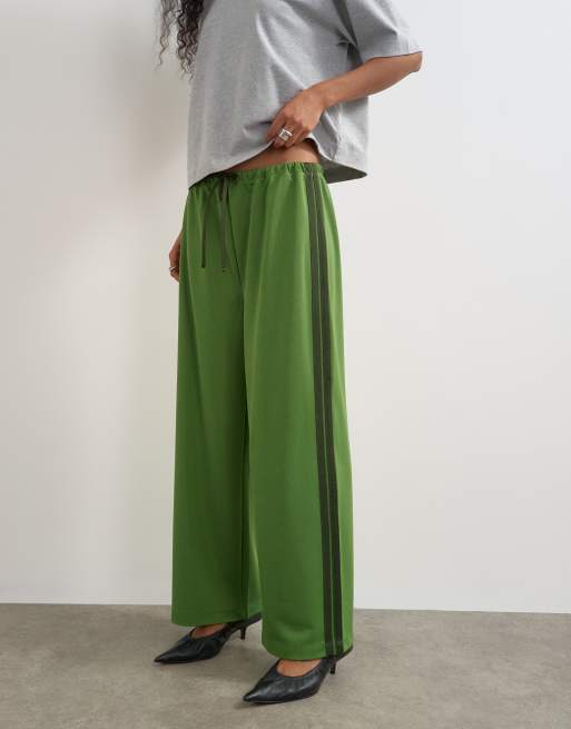 Topshop pantalon droit longueur cheville à rayures vert, 5 de 5
