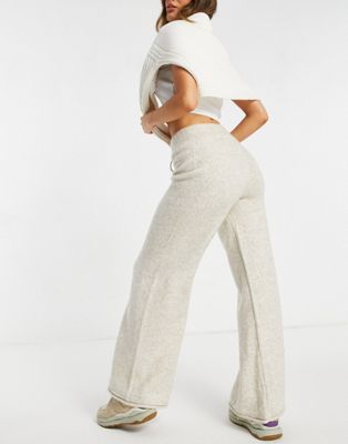Femme Topshop - Pantalon en maille - Grège