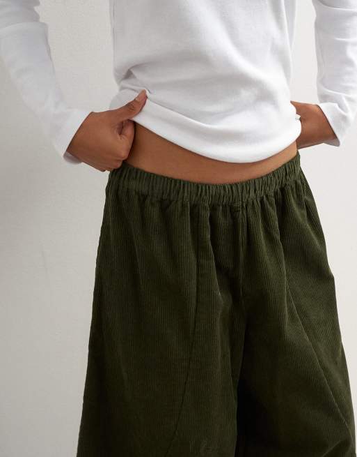 Topshop pantalon en velours côtelé mi-long ovale vert, 5 de 5
