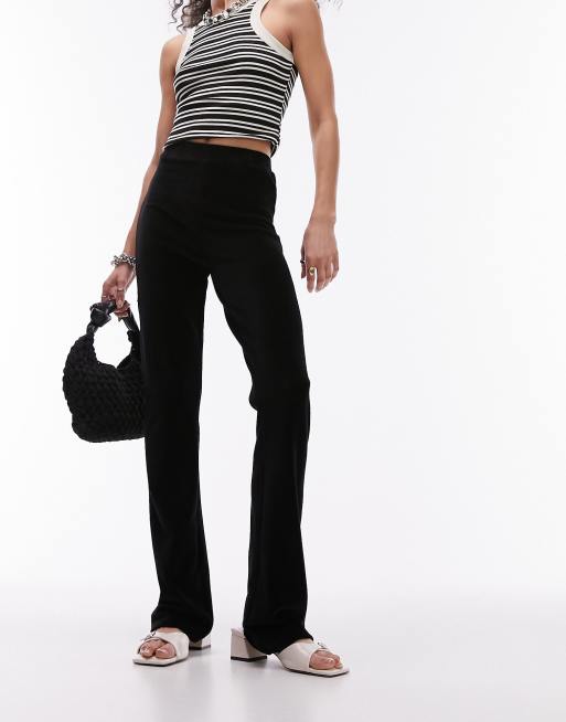 Topshop - Pantalon évasé en velours côtelé extensible - Noir, 3 de 5