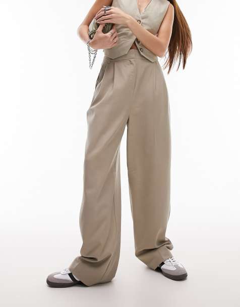Topshop - Pantalon habillé d'ensemble coupe ample - Camel - view 1