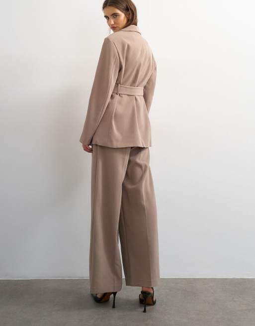 Topshop - Pantalon habillé doublé d'ensemble - Beige , 5 de 5