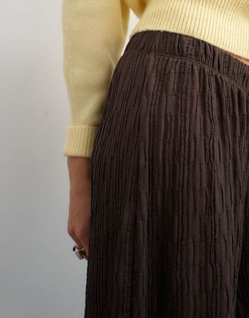 Topshop pantalon large en jersey plissé chocolat, 5 de 5