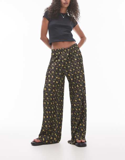Topshop - Pantalon large plissé à petites fleurs - Multicolore - view 1