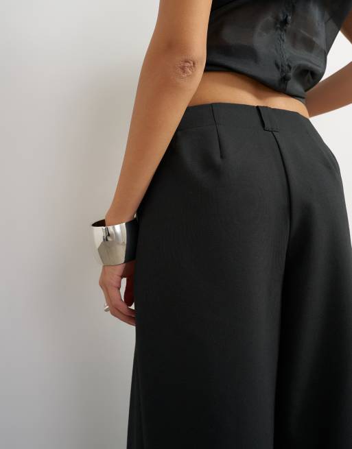 Topshop pantalon large taille basse à plis noir, 5 de 5