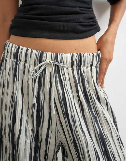 Topshop pantalon plissé à rayures noir, 4 de 5