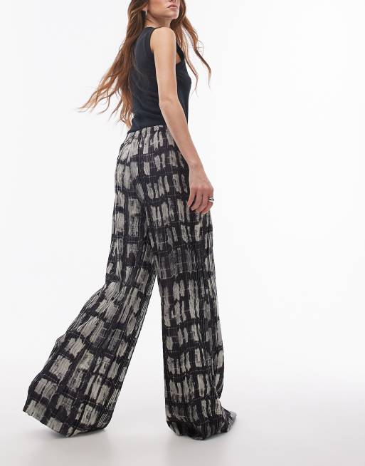 Topshop - Pantalon plissé ample à carreaux - Gris, 5 de 5