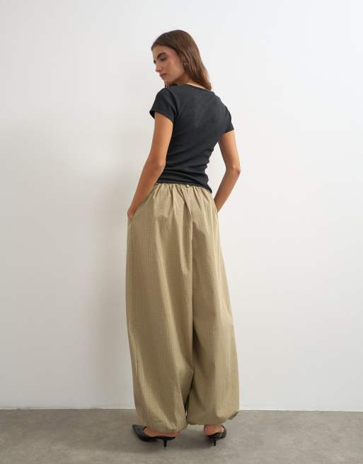 Topshop - Pantalon ultra bouffant à carreaux - Neutre, 3 de 5