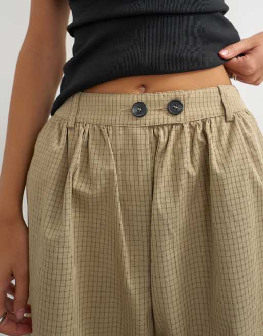 Topshop - Pantalon ultra bouffant à carreaux - Neutre, 4 de 5