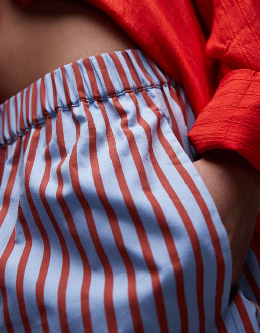 Topshop - Pantaloncini blu a righe, 3 di 5