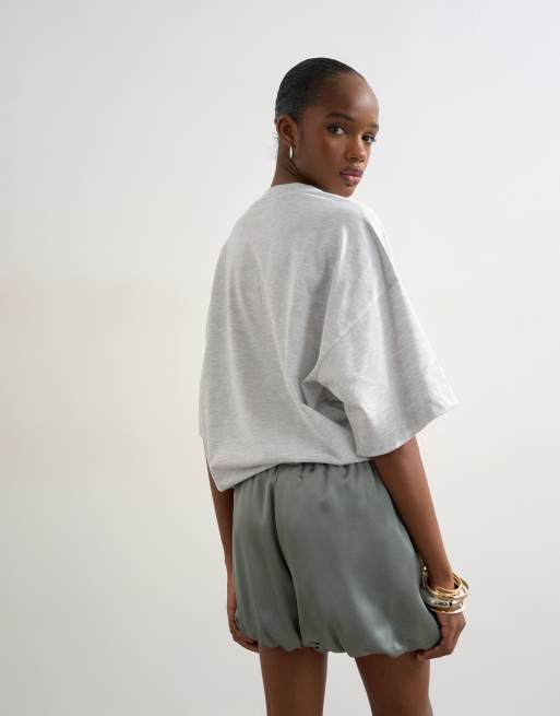 Topshop - Pantaloncini in raso verde salvia, 4 di 5