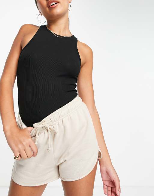 Topshop - Pantaloncini stile running anni '90 color pietra