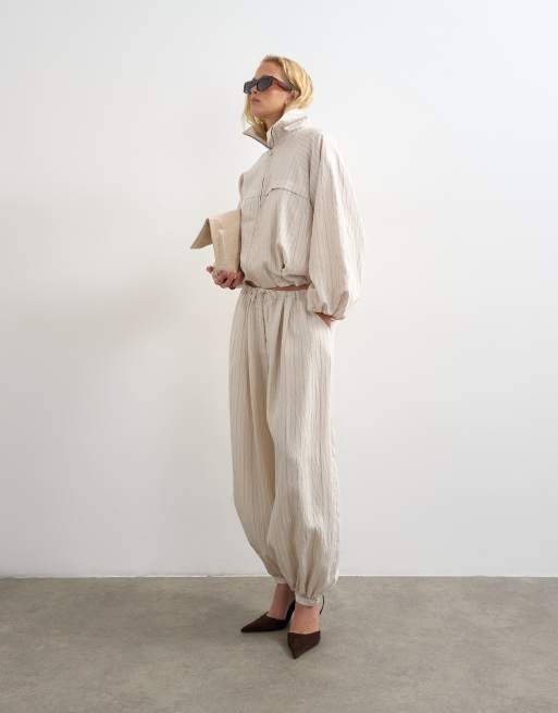 Topshop - Coordinato color avorio a righe, 3 di 3