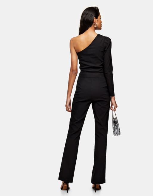 Topshop - Pantaloni a zampa sartoriali neri, 2 di 4
