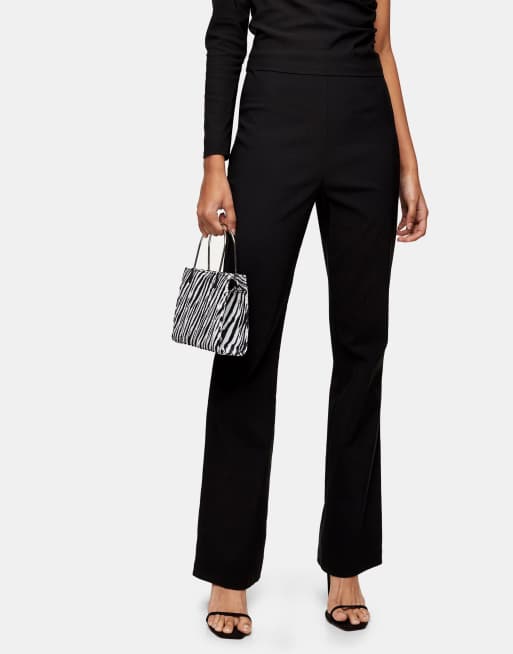 Topshop - Pantaloni a zampa sartoriali neri, 3 di 4