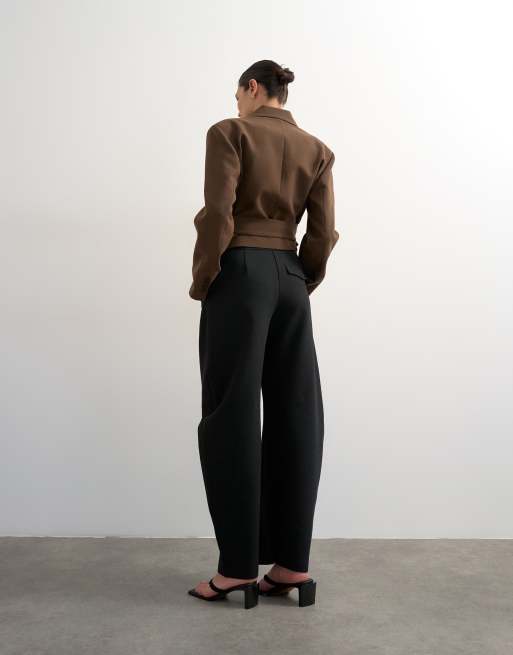 Topshop - Pantaloni bombati sartoriali neri in coordinato, 2 di 5