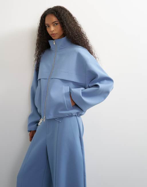 Topshop pantaloni co-ord a gamba bombata blu, 5 di 5