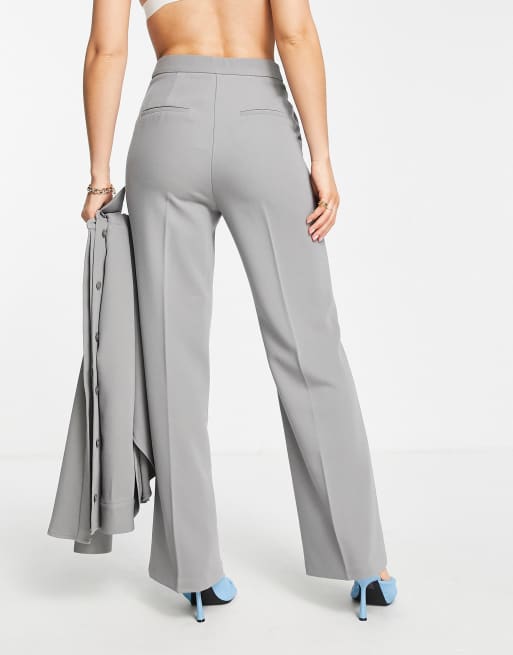 Topshop - Pantaloni dritti sartoriali grigi, 3 di 4