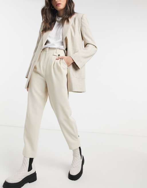 Topshop - Pantaloni in twill color crema