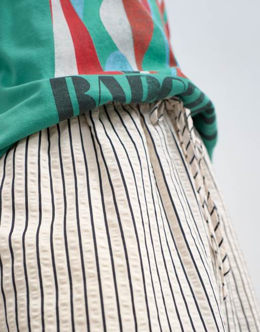 Topshop - Pantaloni monocromatici stropicciati a righe con coulisse, 5 di 5