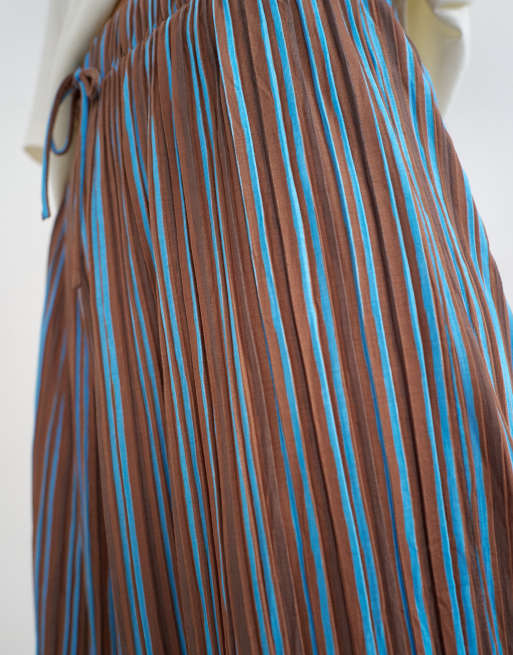 Topshop pantaloni plissé a righe marroni, 5 di 5