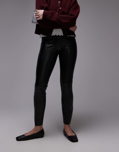 Topshop - Pantaloni skinny neri in pelle sintetica - view 1