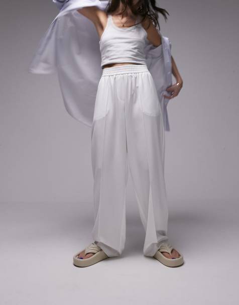 Topshop - Pantaloni stile joggers bianchi elasticizzati - view 1