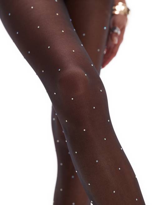 Topshop - Panty met siersteentjes in zwart, 2 van 4