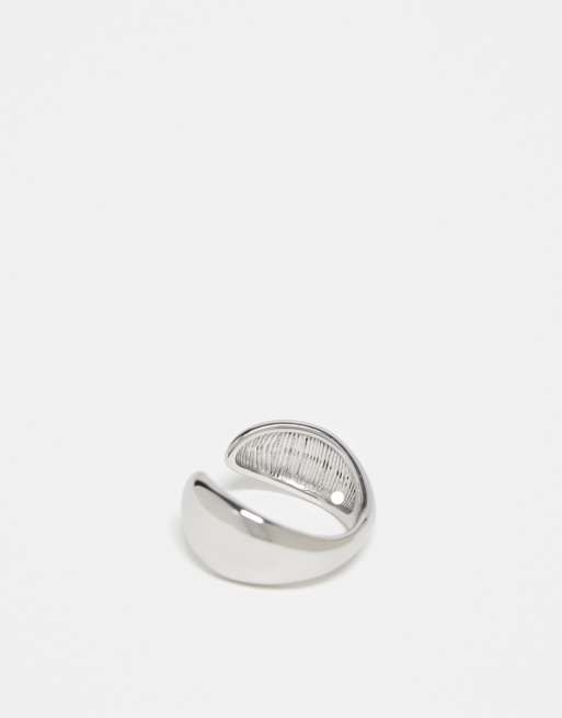 Topshop - Paolo - Anello aperto in acciaio inossidabile resistente all'acqua color argento