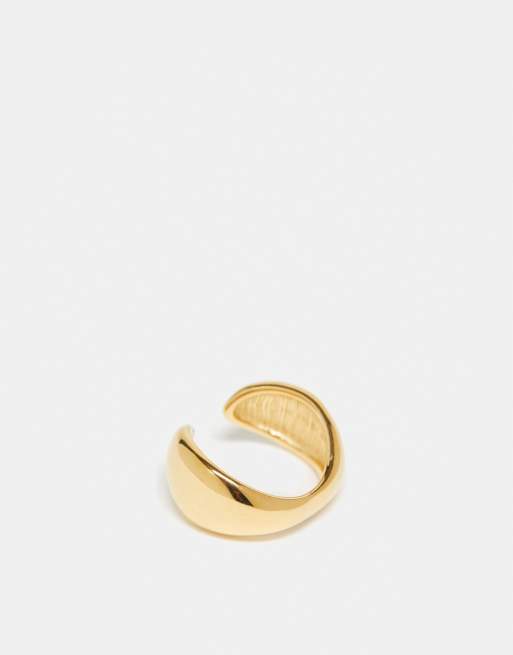 Topshop - Paolo - Anello aperto in acciaio inossidabile resistente all'acqua color oro