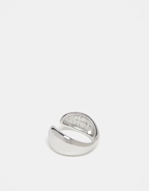 Topshop - Paolo - Sølvfarvet åben ring i vandfast rustfrit stål - view 1