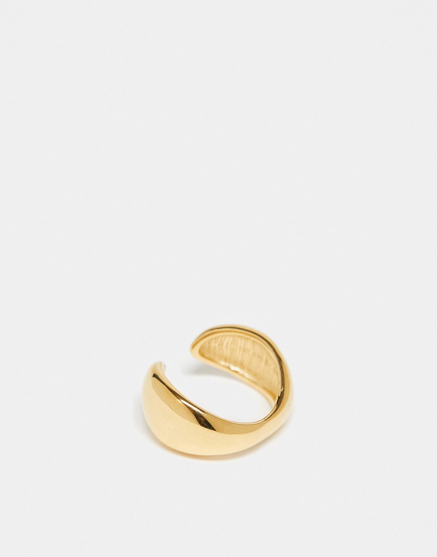 Topshop Paolo waterproof stainless steel open ring in gold tone