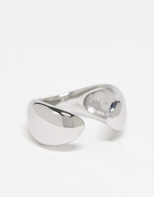 Topshop Paolo waterproof stainless steel open ring in silver tone, 3 of 4