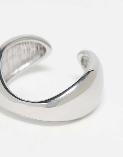 Topshop Paolo waterproof stainless steel open ring in silver tone, 4 of 4