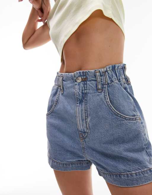 Paperbag Shorts, Women's Paperbag Denim Shorts