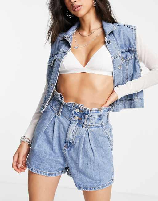 Topshop blue denim store shorts