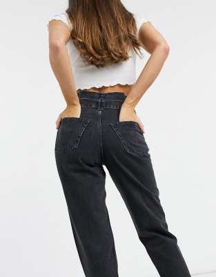 topshop black mom jeans