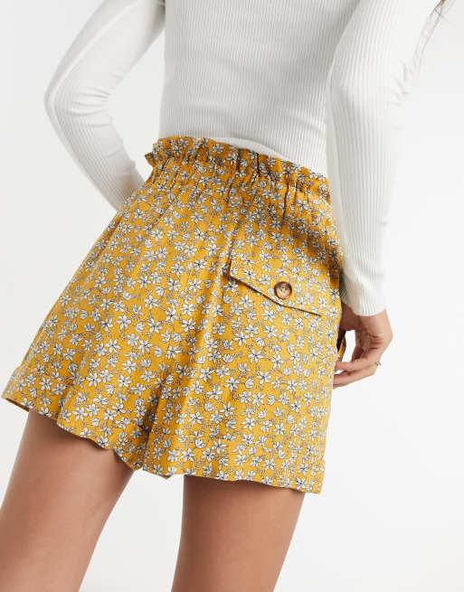 Mustard best sale paperbag shorts