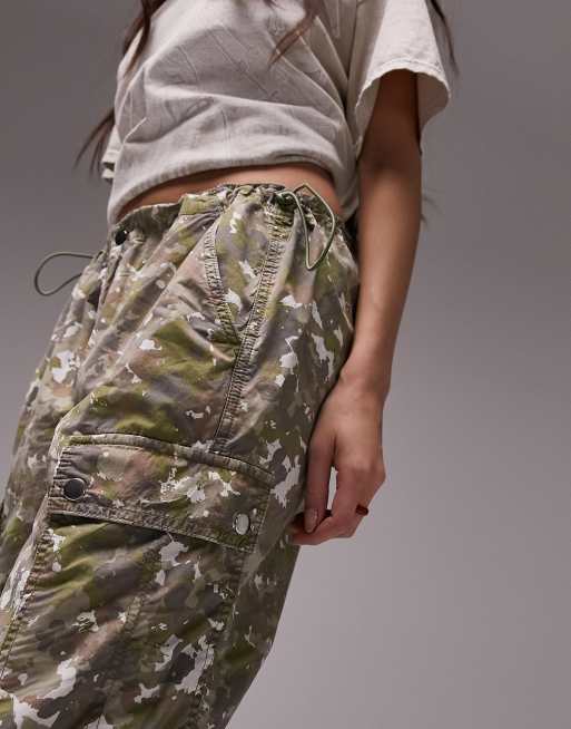 Extreme Parachute Camo Gradient Nylon Cargo Pants