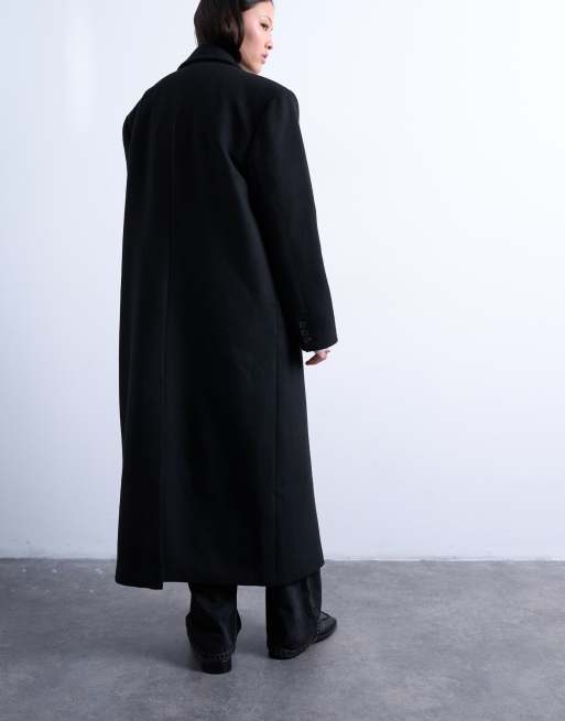 Topshop - Pardessus masculin à double boutonnage en laine mélangée - Noir, 4 de 4
