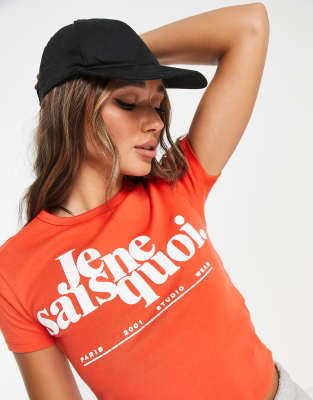 Topshop paris studio baby tee in red - ASOS Price Checker