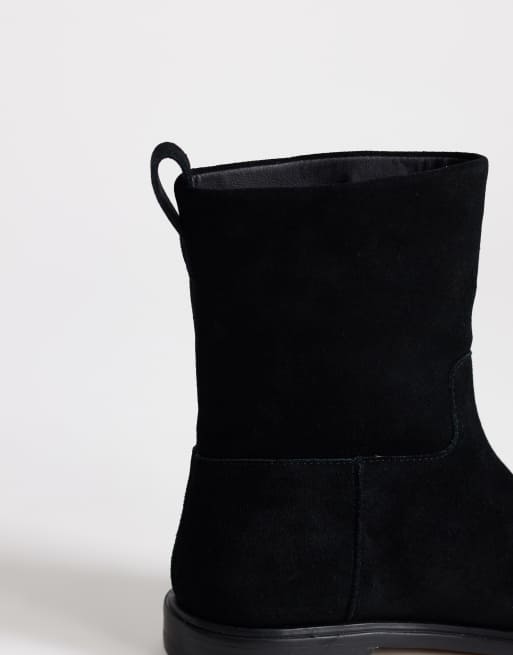 Topshop Pascal ankelstøvle i sort læder, 3 af 4