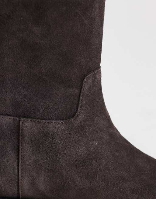 Topshop Pascal bottines chelsea en daim véritable couleur chocolat, 3 de 4