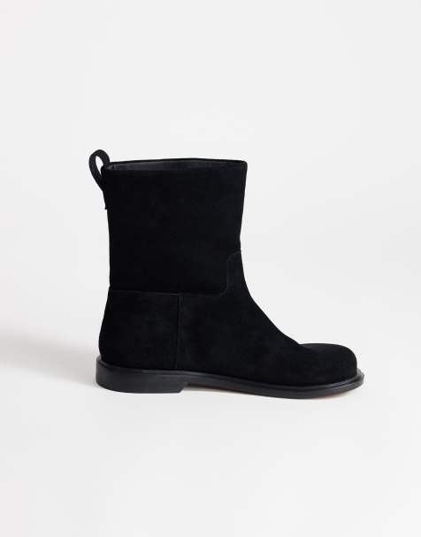 Topshop Pascal real leather ankle boots in black - view 1