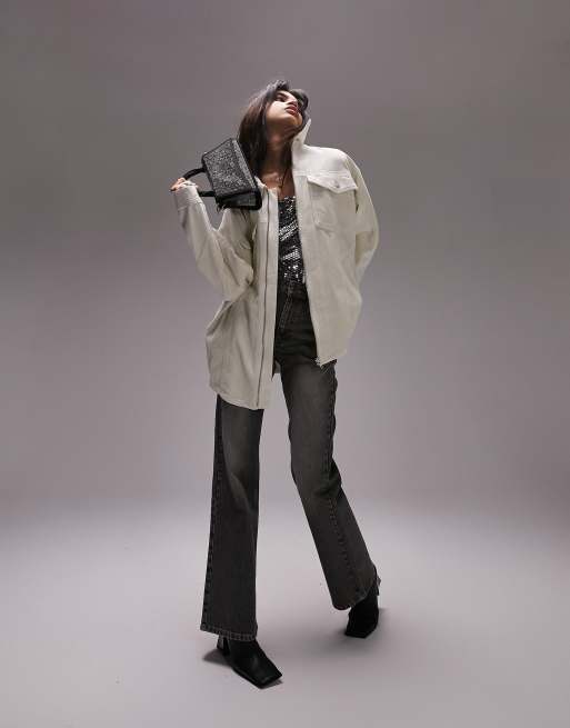 Topshop corduroy clearance zip up jacket