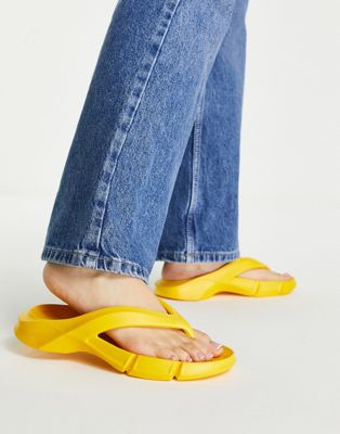 Topshop Pax toe post slider sandal in yellow