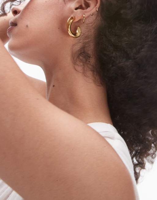 Topshop – Paz – Goldfarbene Creolen aus wasserfestem Edelstahl