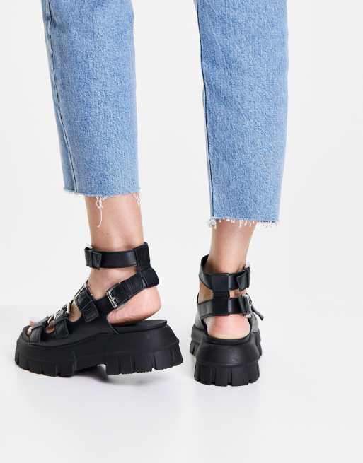 Topshop black best sale chunky sandals